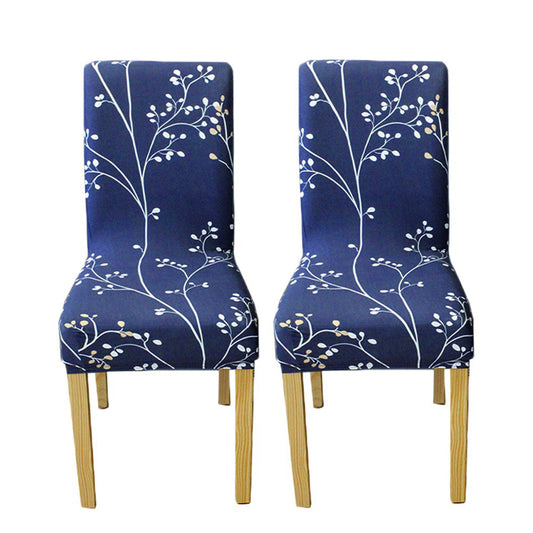 2Pcs Printed Stretch Dining Chair Slipcover