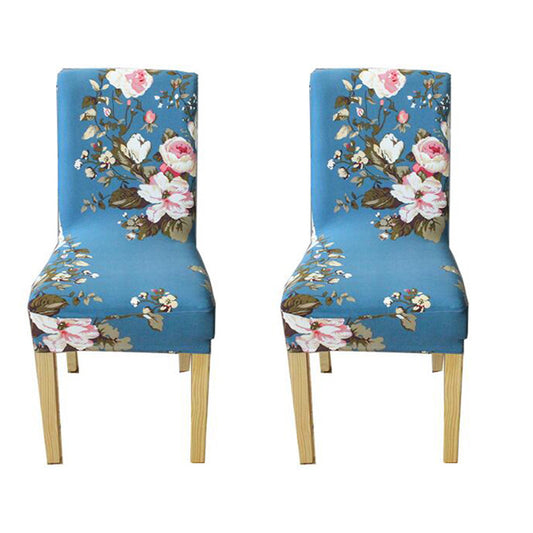 2Pcs Printed Stretch Dining Chair Slipcover