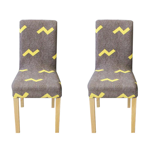 2Pcs Printed Stretch Dining Chair Slipcover