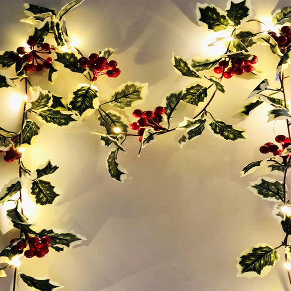 2M 20LEDs Battery Operated Christmas Berry Garland String Light Home Decoration