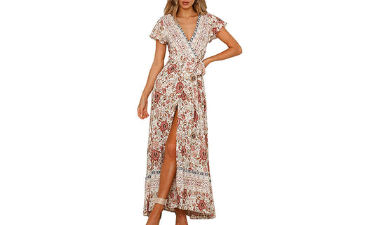 Bohemian Wrap Long Dress