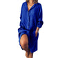 Women Cotton Button Down Shirt Dress Causal Loose Dress with Pocket Beach Shirt