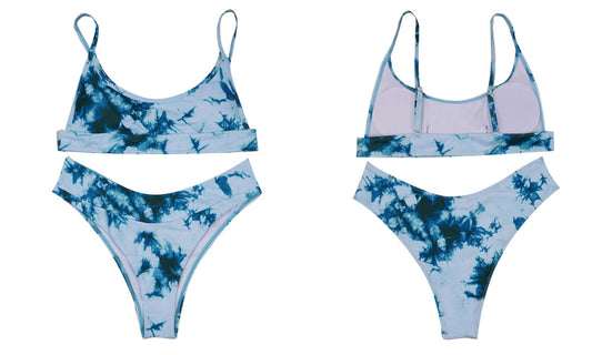 Women's Tie-Dye Bralette Bikini Set