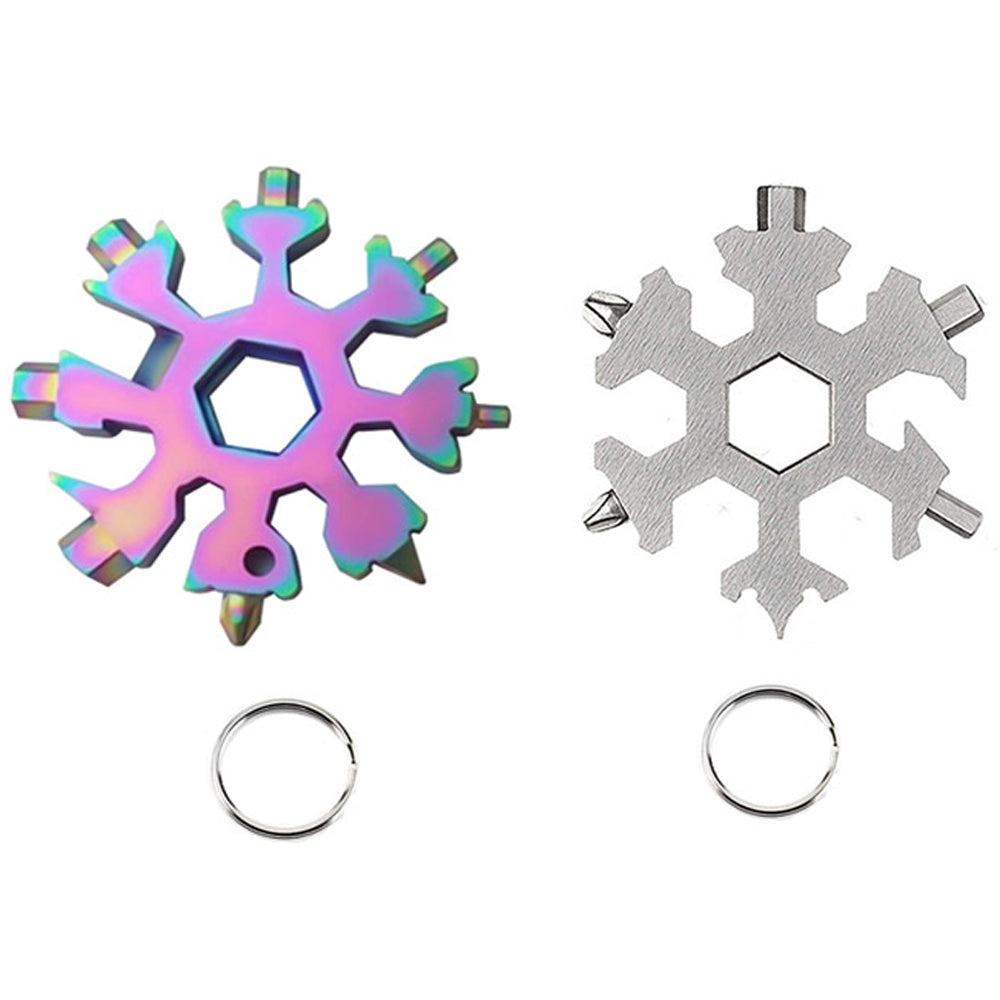 2Pcs 18-in-1 Snowflake Multi-Tool-White & Mutil Colour