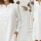 Women Cotton Blend Long Sleeve Button Down Relaxed Maxi Dress