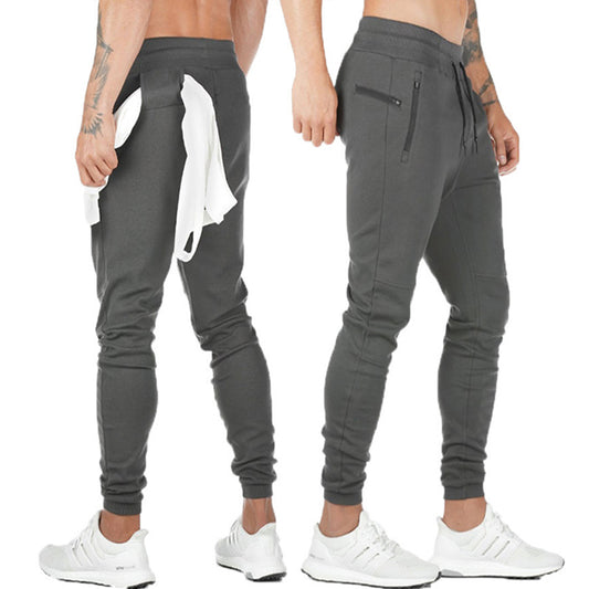 Men's Slim Fit Trousers Tracksuit Jogger Skinny Track Pants-Gray