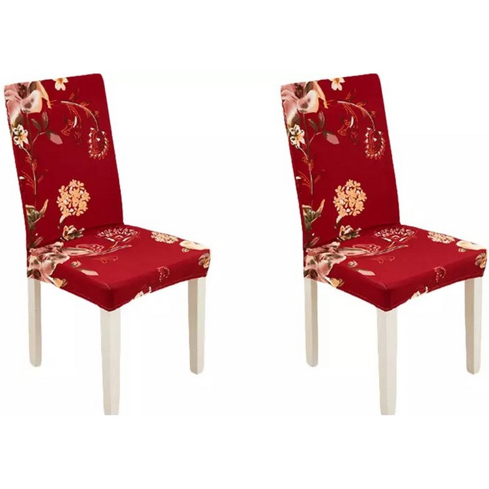 2Pcs Stretch Floral Printed Chair Covers