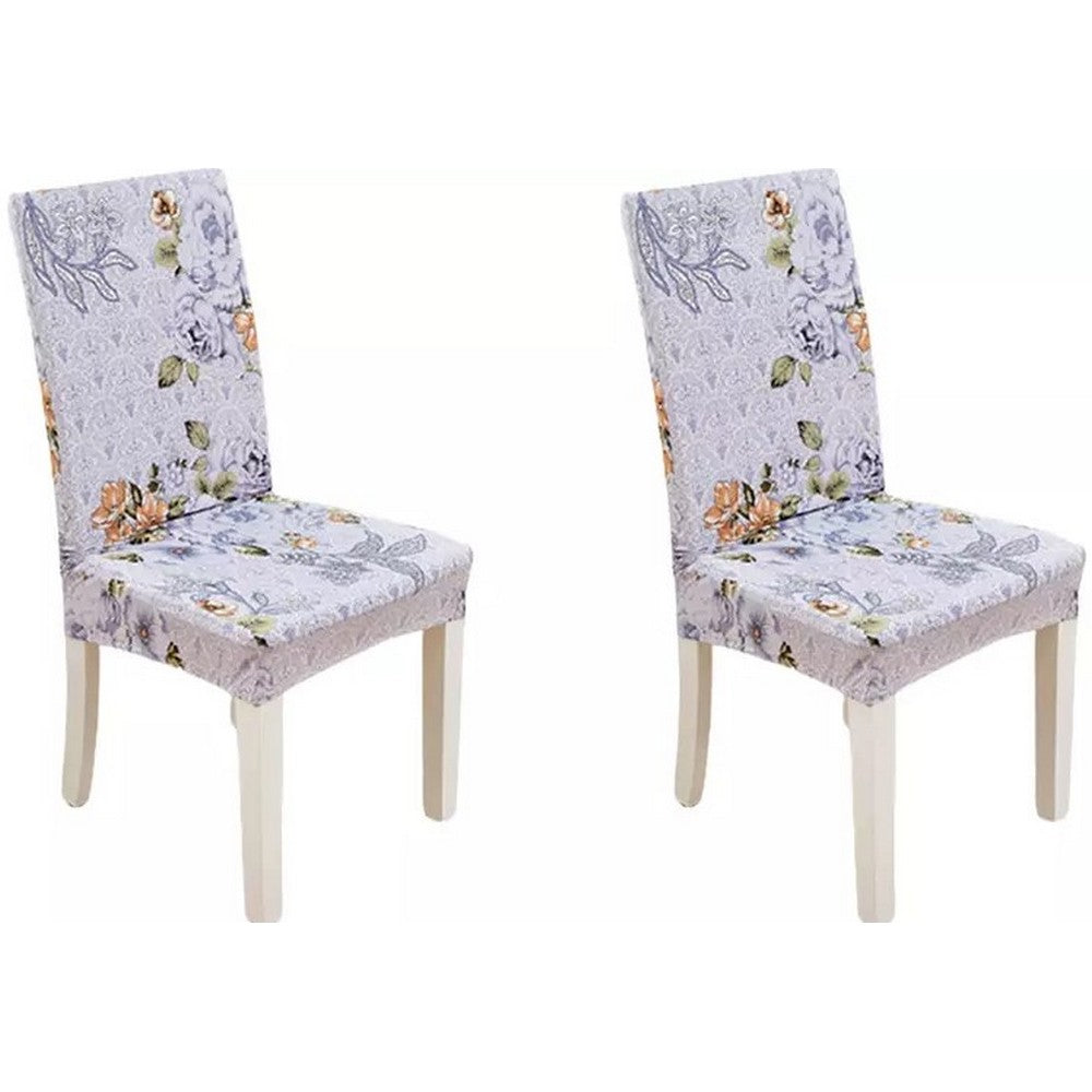 2Pcs Stretch Floral Printed Chair Covers