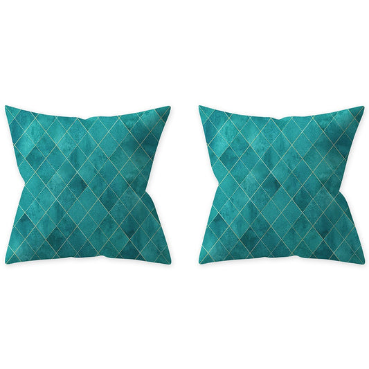 2-Pack Aqua Turquoise Blue Cushion Cover-Diamond