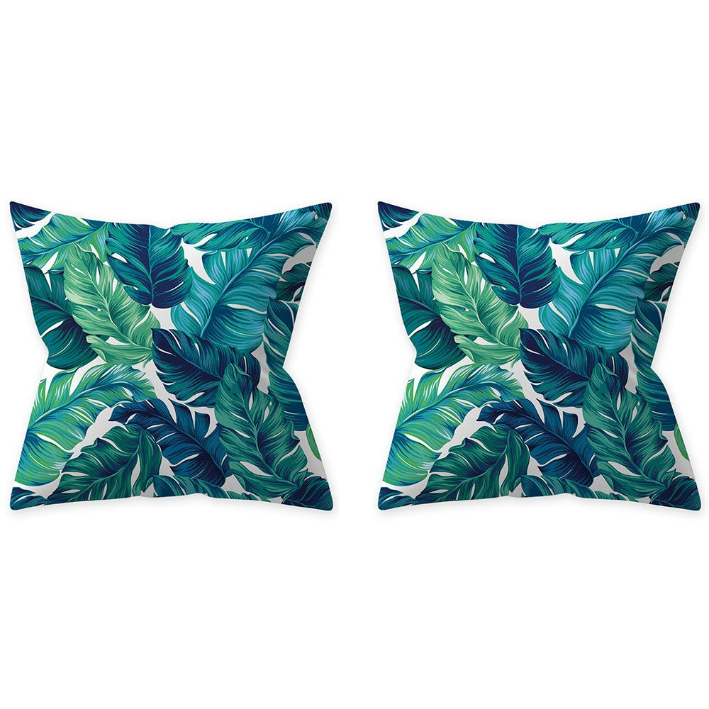 2-Pack Aqua Turquoise Blue Cushion Cover-Flower