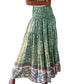 Women High Waist Floral Maxi Skirt