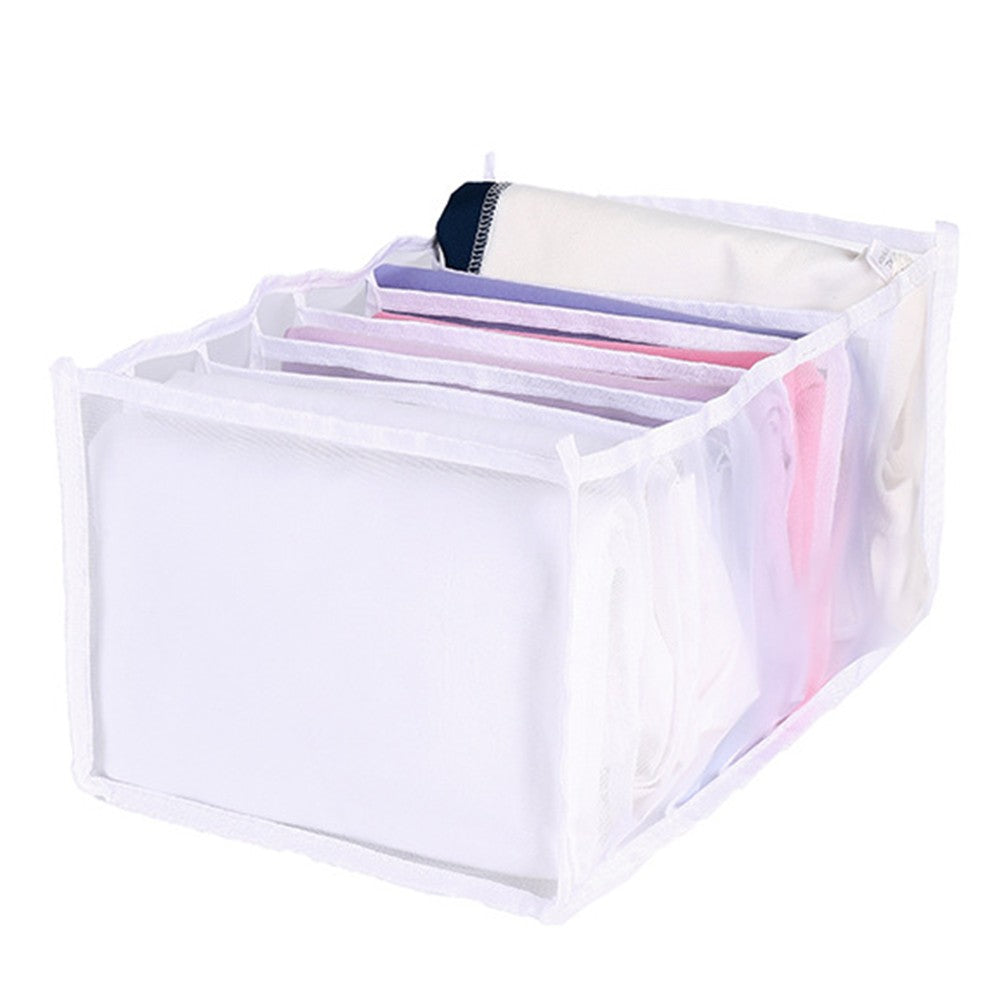 7-Grids Pants Drawer Organizer Divider Mesh Storage Bag Pants Drawer Organizer