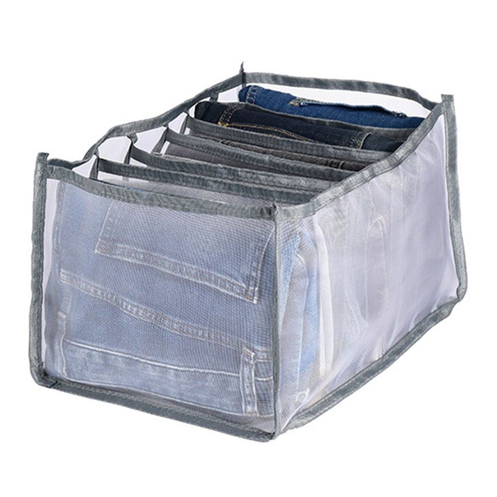 7-Grids Pants Drawer Organizer Divider Mesh Storage Bag Pants Drawer Organizer