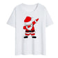 Women Christmas Printed Short Sleeve Tops Round Neck Xmas Tee Tops