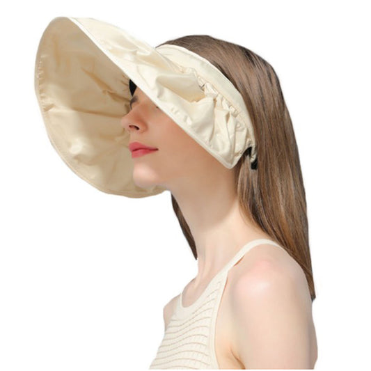 2 in 1 Sun Visor Hats Headbands for Women- Beige