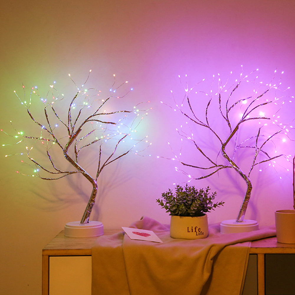 LED Tree Light Lamp Table Top USB and Battery Operated Night Light for Home