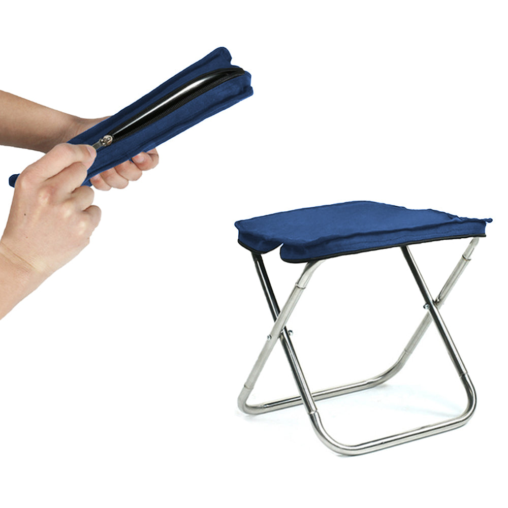 Portable Stainless Steel Folding Camping Chair with Zipper Hand Bag