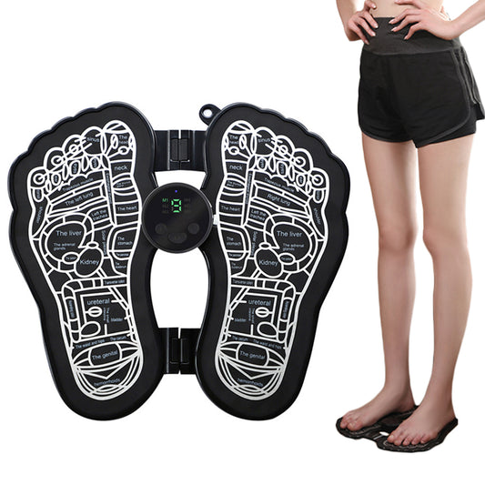 Folding Electric Foot Massager Mat Blood Circulation Leg Muscle Stimulator
