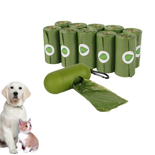 10 Rolls of Biodegradable Pet Poop Bags with 1Garbage bag dispenser