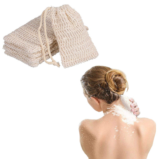5-Pack Cotton-Linen Exfoliating Soap Bags