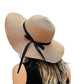 Foldable Straw Wide Brim Beach Hat Coffee