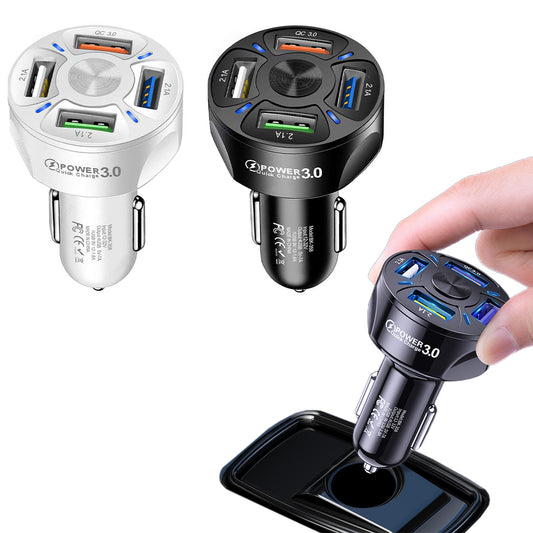 4 USB Port Fast Charging Car Charger Adapter