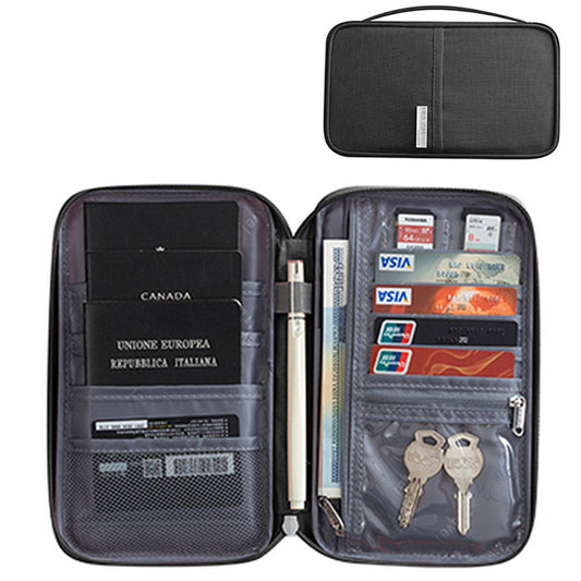 Multifunctional Travel Passport Bag Credit Card ID Document Organizer