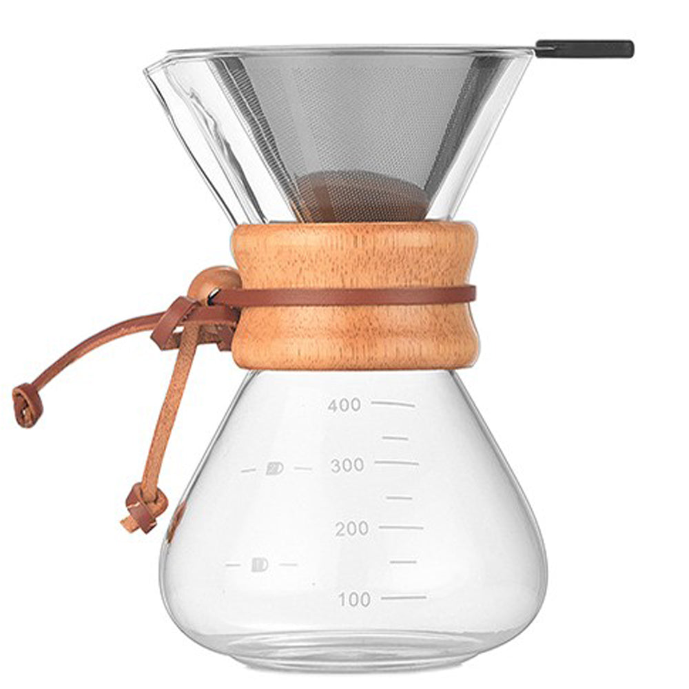 400ml Pour Over Coffee Maker with Stainless Steel Filter