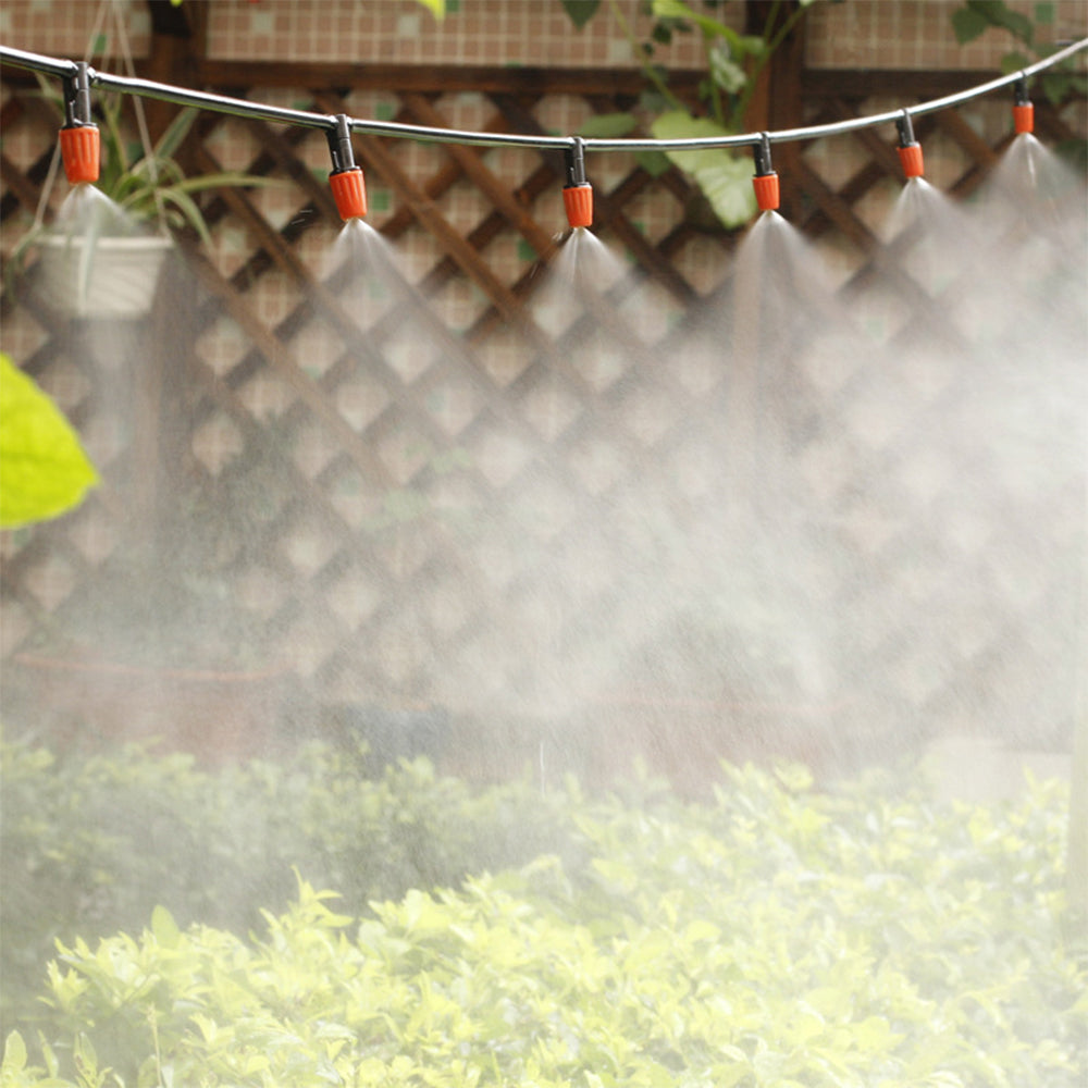 Patio Misting System for Garden with Hose & Adjustable Nozzle