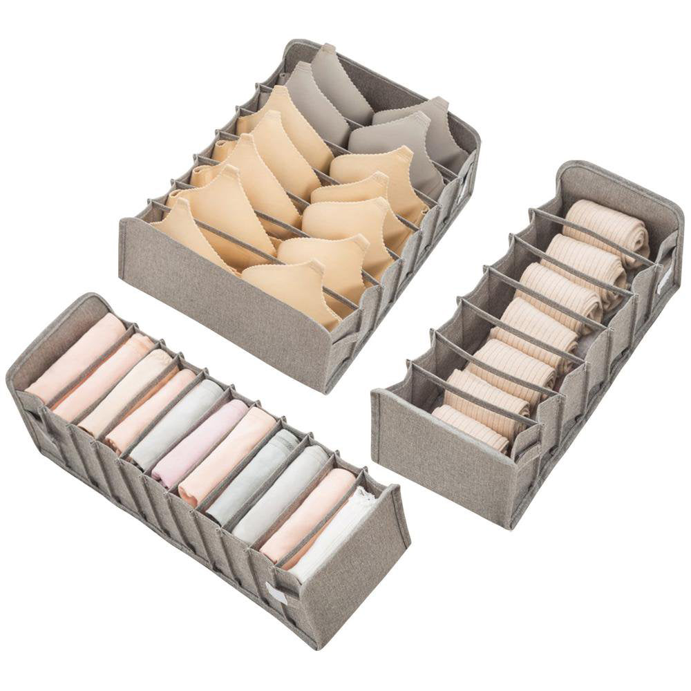 3Pcs Set Foldable Drawer Organizer Divider Closet For Underwear Bra Sock