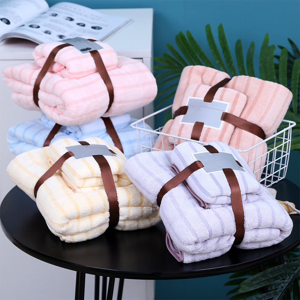 2Pcs Bath Towel and Towel Set