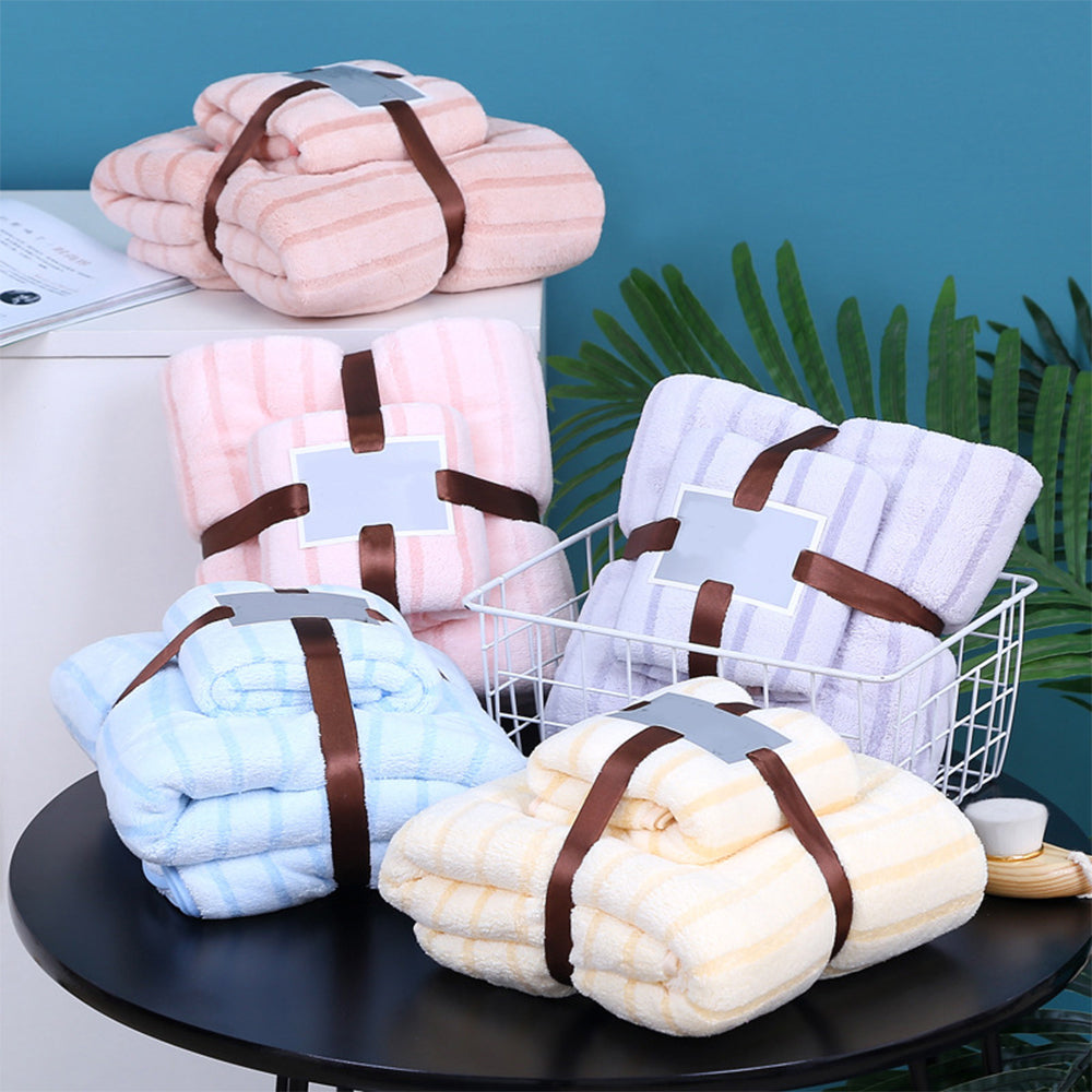 2Pcs Bath Towel and Towel Set