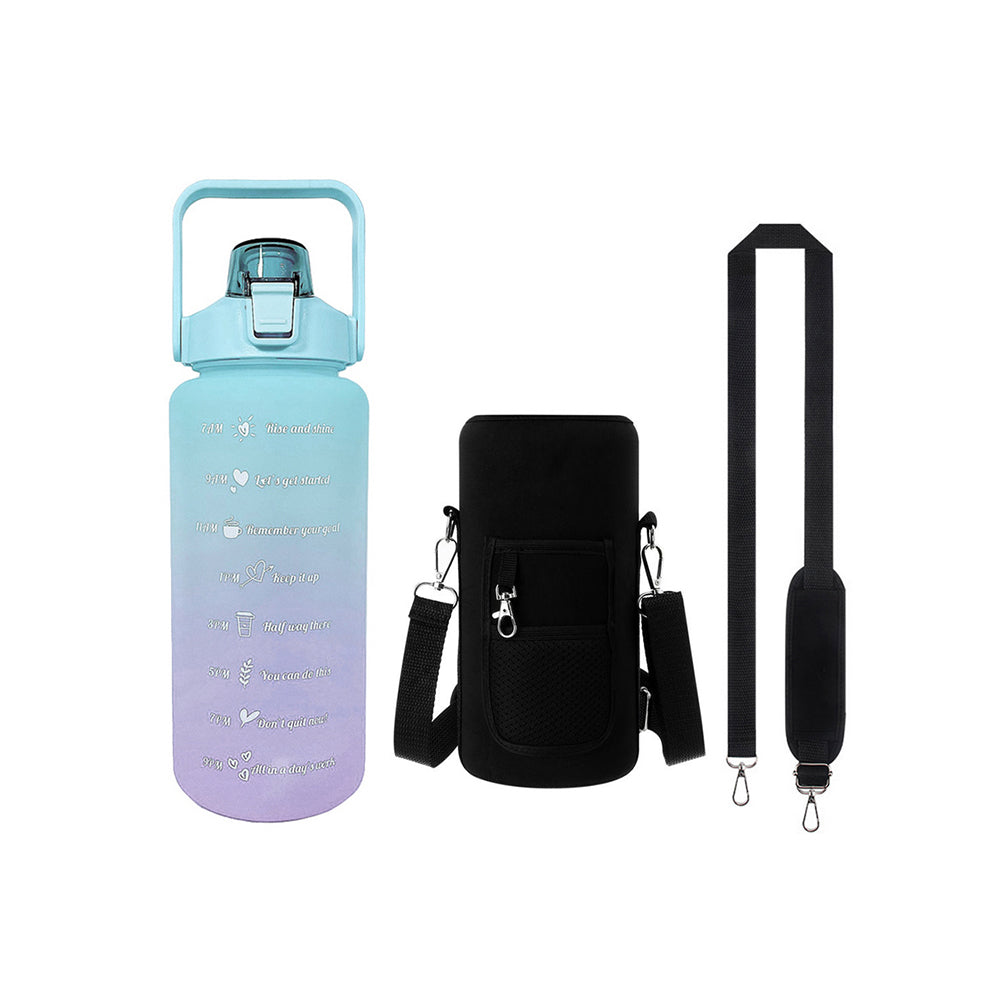 2L Sports Water Bottle with a Black Bottle Sleeve