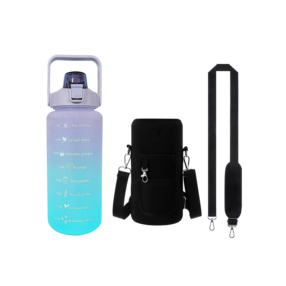 2L Sports Water Bottle with a Black Bottle Sleeve