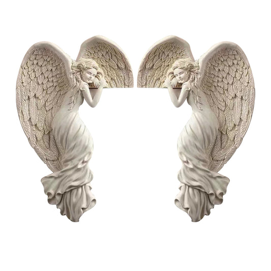 Door Frame Angel Wing Wall Sculpture Ornament Garden Decor