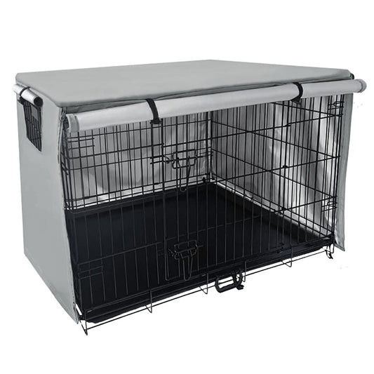 Pecopcock Dogs Crate Cover Privacy Windproof Security for Dog Pet-Grey