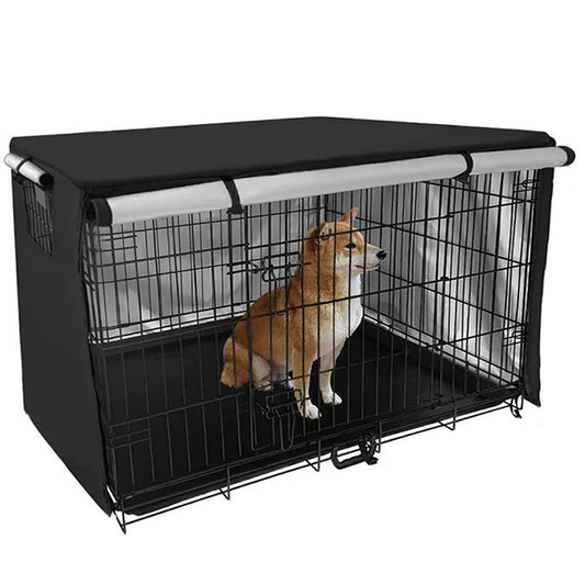 Pecopcock Dogs Crate Cover Privacy Windproof Security for Dog Pet-Black