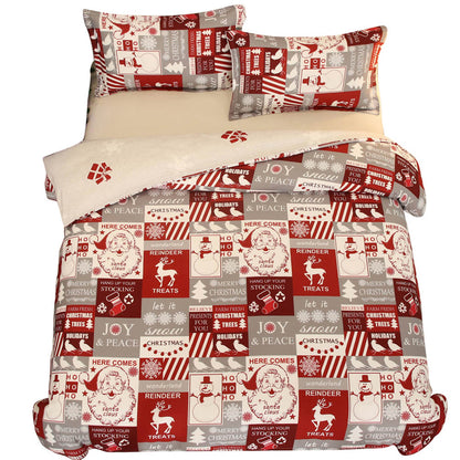 3pcs Christmas Santa Claus Elk Single Double Queen King Size Bedding Set-Santa Claus