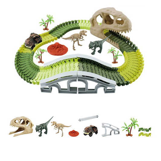 112/105Pcs Dinosaur Theme World Race Track Train Set for Kids Gift