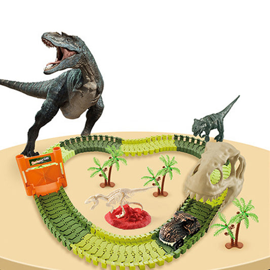 112/105Pcs Dinosaur Theme World Race Track Train Set for Kids Gift