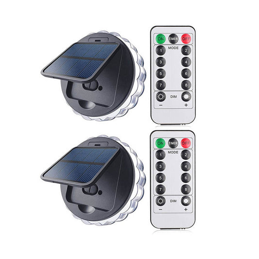 2Pcs Outdoor Fence Solar Lights With Remote Control