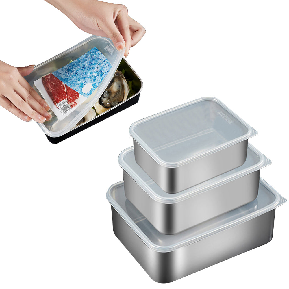 Stainless Steel Insulation Preservation Food Container with Clear Lid