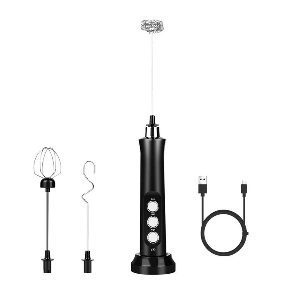 3 in 1 Handheld Electric Milk Frother with 3 Whisks