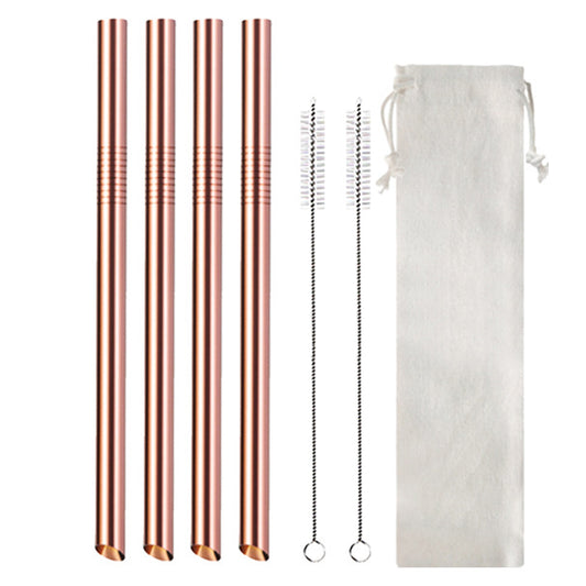 Set of 7Pcs BOBA Bubble Tea Straws Stainless Steel Wide Caliber Straws