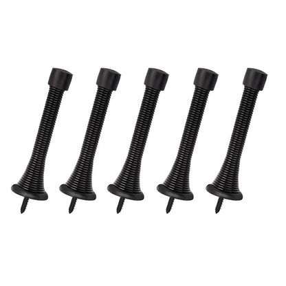 5Pcs 3-1/8inch Flexible Spring Door Stoppers with Rubber Bumper Tips