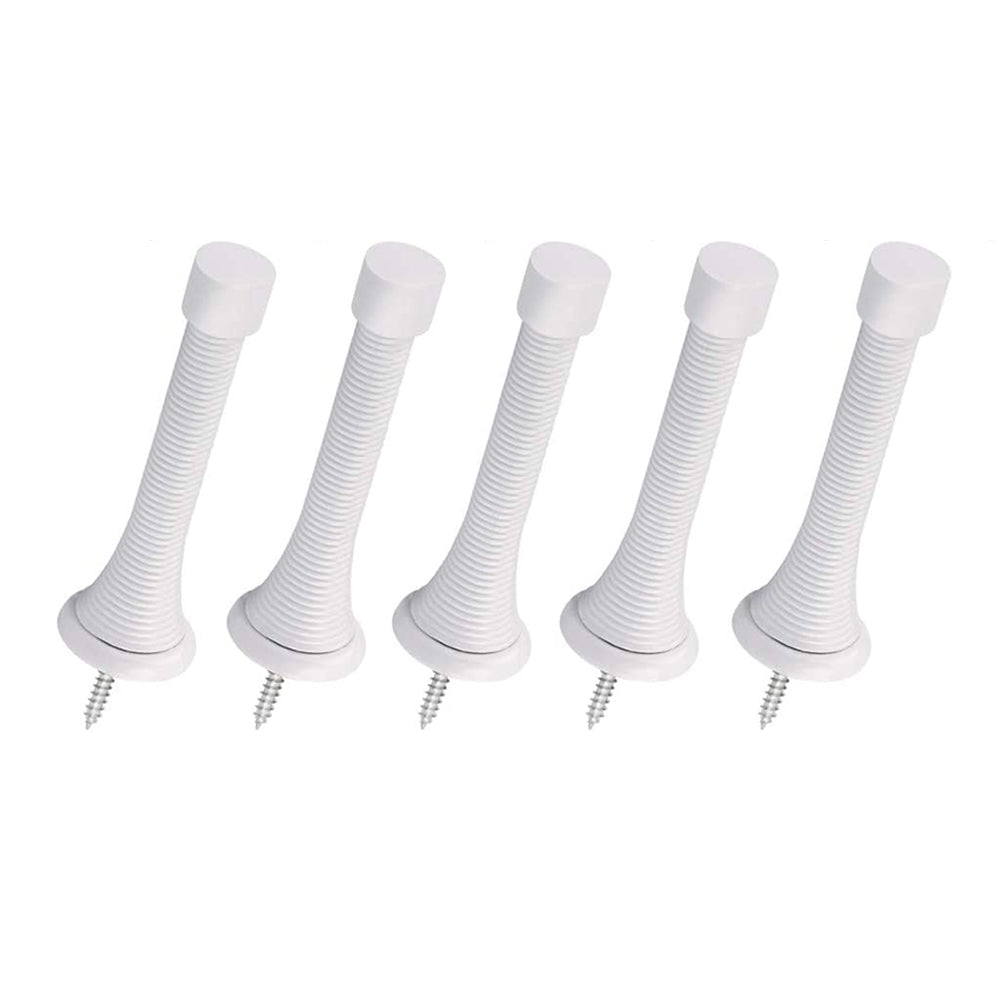 5Pcs 3-1/8inch Flexible Spring Door Stoppers with Rubber Bumper Tips