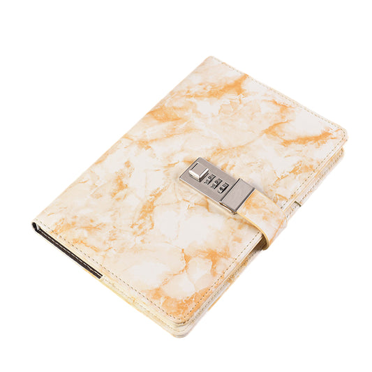 PU Leather Marble Diary with Combination Lock
