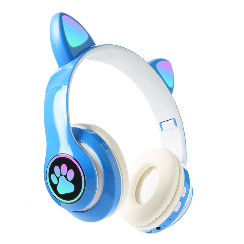 5.0 Bluetooth Wireless Headphones Cute Cat Ears LED Breathing Light Headphones