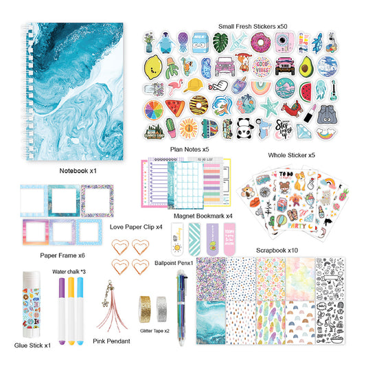 DIY Journal Kit with Scrapbooking Supplies Stickers-Waves