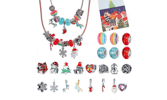 DIY Christmas Bracelet Necklace Advent Calendar-1 Bracelet and 1 Necklace